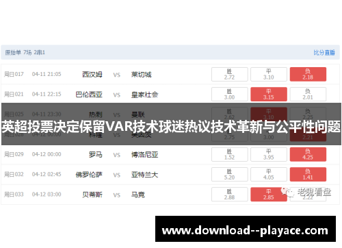 英超投票决定保留VAR技术球迷热议技术革新与公平性问题 英超投票决定保留VAR技术球迷热议技术革新与公平性问题